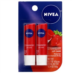 Nivea, Lip Care, Strawberry, 2 Pack, 0.17 oz (4.8 g) Each