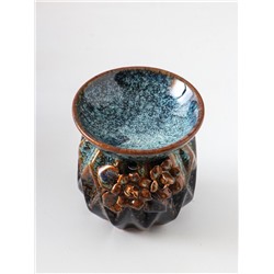 Аромалампа для эфирных масел «Узоры и рельеф», керамика, коричневая, 8×8×8.4 см