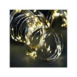 Гирлянда «Занавес» 2.8×3 м роса на крючках, с пультом, IP20, серебристая нить, 300 LED, свечение тёплое белое, 8 режимов, USB