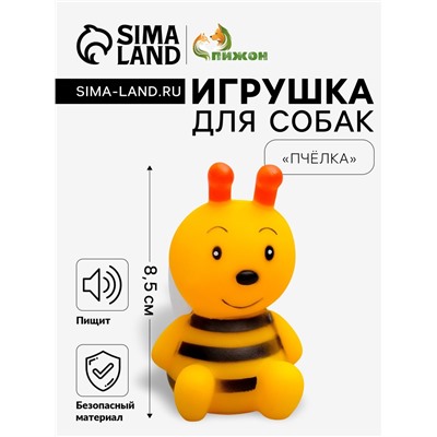 Игрушка пищащая «Пчёлка» для собак, 8.5 см