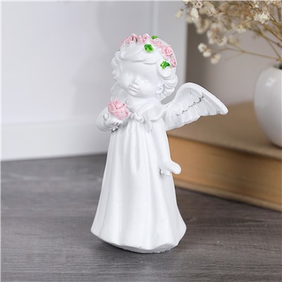 Фигурка Ангел 10 см / TD-105 /уп 2/160/розовые цветы