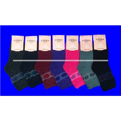 Термоноски женские внутри махра Снежинки