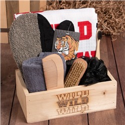 Набор подарочный Этель Wild, полотенце 70×146 см и аксессуары