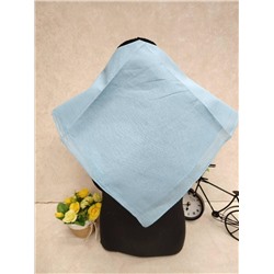 Платок косынка на голову и шею, хлопок, цвет светло голубой