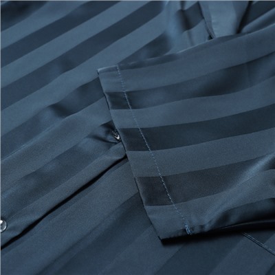 Пижама женская (рубашка, шорты) KAFTAN «Полоска», размер 48-50, тёмно-синяя