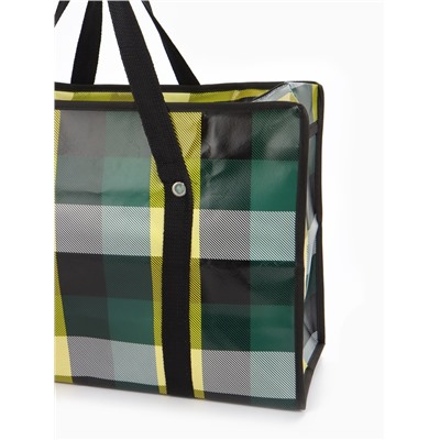 Сумка хозяйственная на молнии, 35 л, 50×20×35 см, чёрная/жёлтая