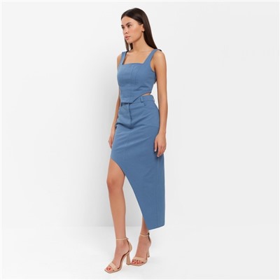 Юбка миди асимметричная женская MIST: Denim размер 42, синяя