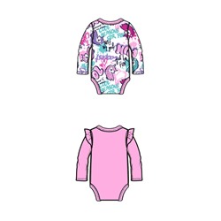 Боди детское трикотажное для девочек, 2 шт в комплекте
