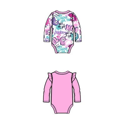 Боди детское трикотажное для девочек, 2 шт в комплекте
