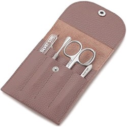 Silver Star Маникюрный набор «МН 05-7» Кофейный 5 предметов натур. кожа на кнопке