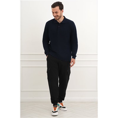 Мужской базовый лонгслив-поло Happyfox