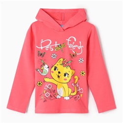 Толстовка для девочки, рост 92 см, коралловая