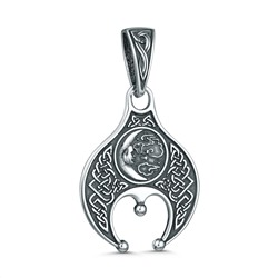 Подвеска двусторонняя из чернёного серебра - Лунница 4100062