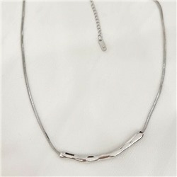 Колье цепочка "Вода", серебристая, арт.001.026
