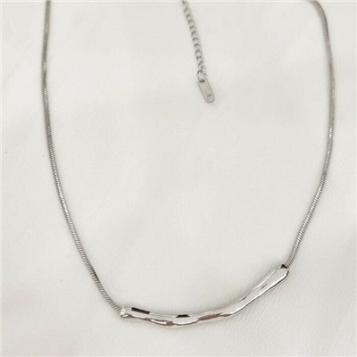 Колье цепочка "Вода", серебристая, арт.001.026