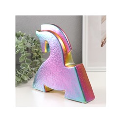 Фигурка керамика «Поклон коня», зелёный хамелеон, 5×20.5×20.5 см