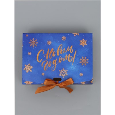 Коробка подарочная новогодняя складная, упаковка «С Новым годом», 16×12×5 см