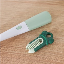 Ёршик - щётка для мытья посуды, с двумя дополнительными щетками, губка 5 см, длина 28 см, МИКС