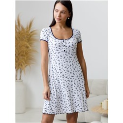 Платье мини с U вырезом и принтом из эластичного трикотажа кашкорсе