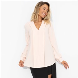 Блуза из плотного материала, Твой личный манифест (бледный персик, с поясом)