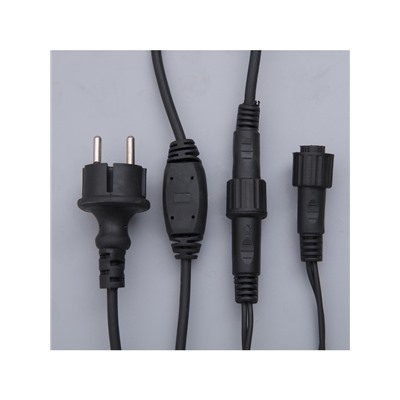 Гирлянда «Бахрома» 3×0.6 м, IP44, УМС, тёмная нить, 160 LED, свечение синее, 220 В