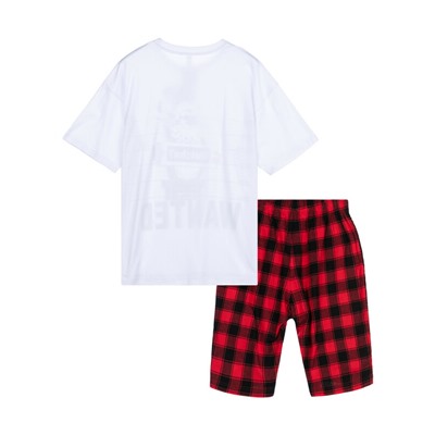 Комплект для мужчин: фуфайка (футболка) трикотажная, шорты текстильные