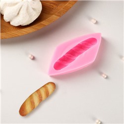 Молд «Багет», силикон, 7.5×3.5×1.5 см, цвет розовый