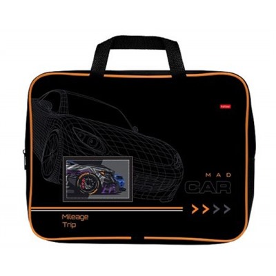 Папка А4 на молнии с ручками 35х26,5х4 см "MAD CAR" (091128) 31112 Хатбер