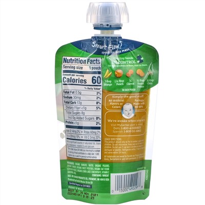 Gerber, Organic Mango, Peach, Carrot, Sweet Potato, Oatmeal, Toddler, 12+ Months, 3.5 oz (99 g)