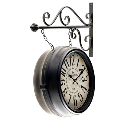 УЦЕНКА Часы настенные интерьерные «Вокзальные», двусторонние, на подвесе, 55×50 см