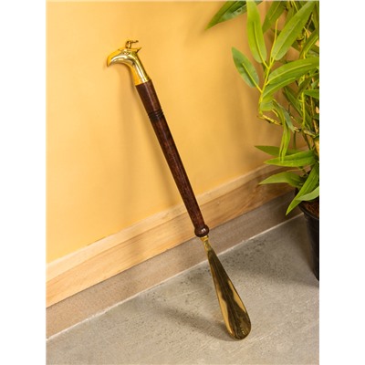 Ложка для обуви «Дельфин», 49 см, латунь, дерево