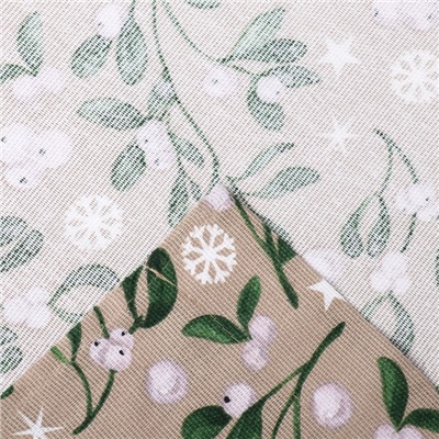 Комплект штор для кухни с подхватами «Доляна» Frosty berries, 2 шт., бежевые, 150×180 см