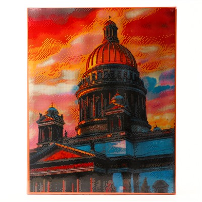 Алмазная мозаика с полным заполнением на холсте с подрамником «Санкт-Петербург. Исаакиевский собор», 40×50 см