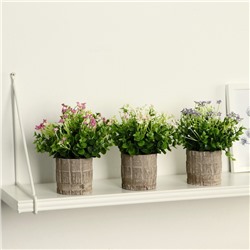 Искусственный цветок в горшке «Фиалка химера», 8×17 см, МИКС