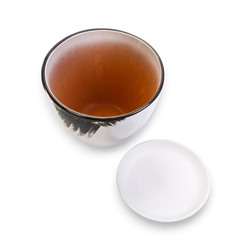 Горшок для цветов «Штрих», 8 л, d=30 см, h=23 см, с поддоном, керамика, белый