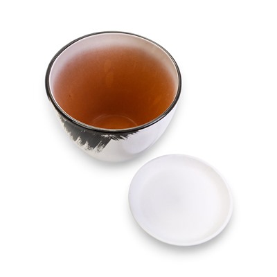 Горшок для цветов «Штрих», 8 л, d=30 см, h=23 см, с поддоном, керамика, белый