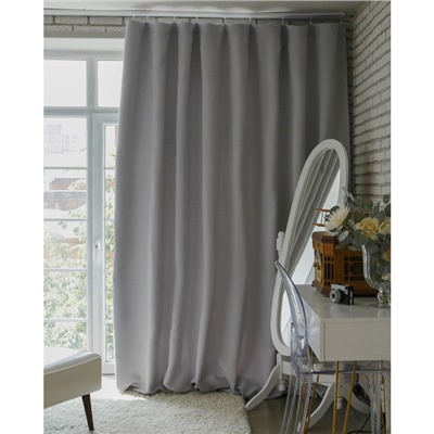 Штора блэкаут портьерная «Этель», размер 250×265 см, цвет металл