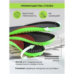 Стельки повседневные ,EPE-пена ,спортивные с эффектом памяти р-р 40-46 .1пара