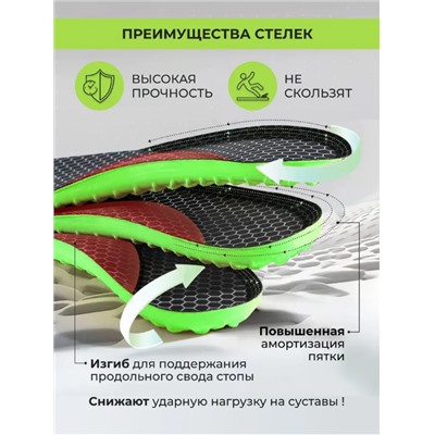 Стельки повседневные ,EPE-пена ,спортивные с эффектом памяти р-р 40-46 .1пара
