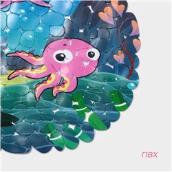 Коврик противоскользящий в ванну Доляна «Яркие рыбы», на присосках, 35×68 см