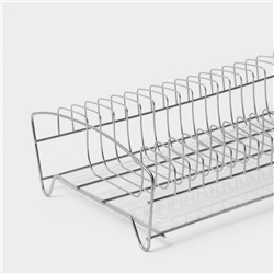 Сушилка для посуды с поддоном, 39×25×12 см, хром