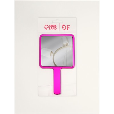 Зеркало с ручкой, 16×9 см, розовое