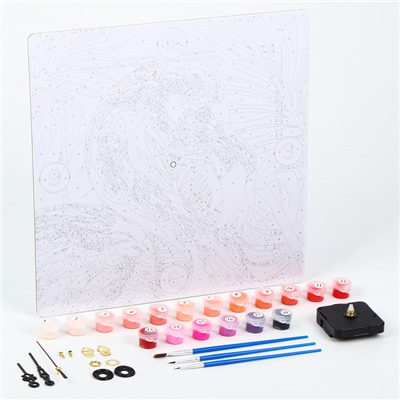 Роспись часов по номерам «Фламинго», 30×30 см