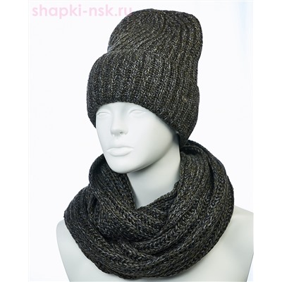 55890-1 Комплект женский флис (колпак+снуд) (56-58)