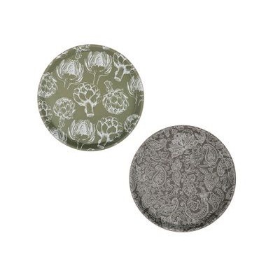 Поднос 27,5см круглый с антискользящим покрытием КАТАНИЯ 2 дизайна