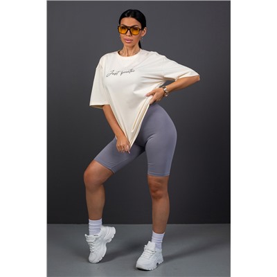 Костюм женский с велосипедками КЖ009 молочно-серый