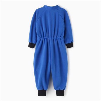 Комбинезон детский флисовый, синий, рост 86-92 см