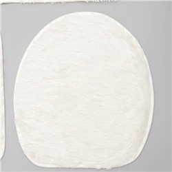 Коврики для ванной и туалета «Доляна. Плюшевый», 3 шт., 80×50 см, 40×50 см, 40×35 см, белые