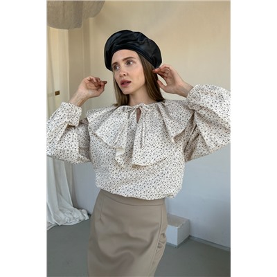 Блузка женская  DREAM072/03/Бежевый, коричневый