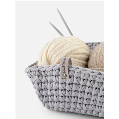 Бирка с кнопкой Hand made, 8×1.5 см, 10 шт., серая